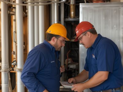 Air Flow Systems team working together on furnace installation